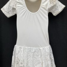 White lycra and lace skirted leotard