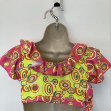 60's pattern crop top and scrunchie