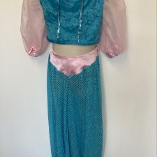 Turquoise and pink sparkle Arabian crop top and harem trousers
