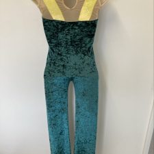 Dark green and gold velvet all-in-one
