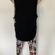 Graffiti printed leggings and matching sheer top