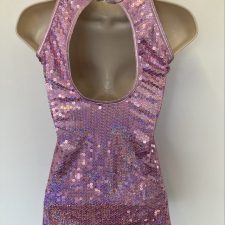 Pink sparkle and metallic long length top