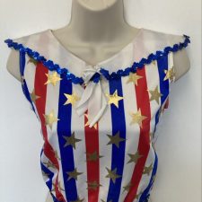 Red, white and blue star dance top