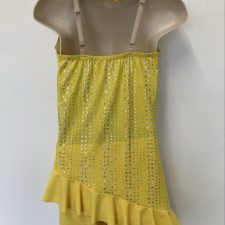 Yellow and silver top with ruffle hem and bikeshorts