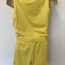 Yellow sequin top and shorts
