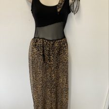 Black and leopard print sheer harem all-in-one