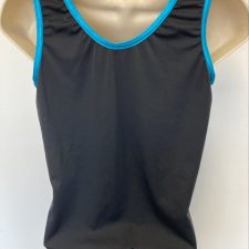 Black, turquoise and silver striped top