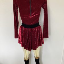 Cream and wine velvet soldier costume (with hat and boot covers)