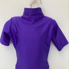 Lycra short sleeve high neck top with keyhole back