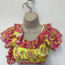 60's pattern crop top and scrunchie
