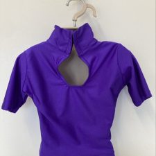 Lycra short sleeve high neck top with keyhole back