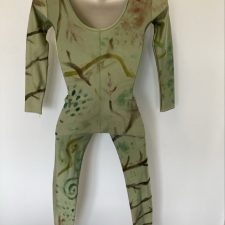 Green lycra catsuit with painted design - Bespoke Measurement Costumes