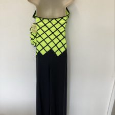 Neon yellow and black all-in-one with cross hatch design - Bespoke Measurement Costumes