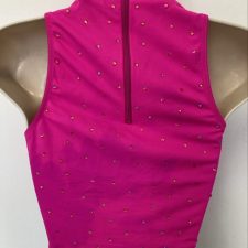Hot pink crop top with diamante embellishments