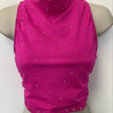 Hot pink crop top with diamante embellishments