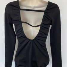 Black long sleeve leotard with ladder back