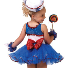 Sailor tutu with matching hat and gloves