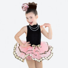 Pale pink tutu with black velvet bodice and pearls