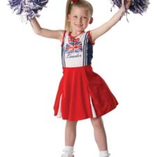 Cheerleader costume with pom poms