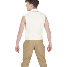 'Hamilton' inspired Ivory shirt, tan cropped trousers and white satin tie (black socks not included)