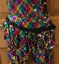 Multi colour sequin top and matching leggings