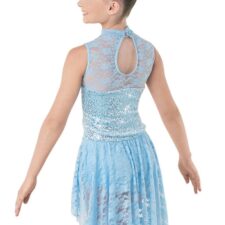 Pale blue sparkle and lace skirted leotard