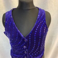 Purple/blue velvet waistcoat with sequins