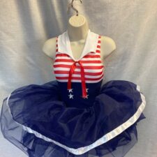 Red, white and blue sailor leotard with large navy tutu skirt