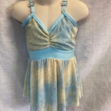 Grey and pale blue tie dye top and shorts