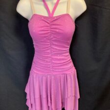 Dusty rose rouched skirted leotard