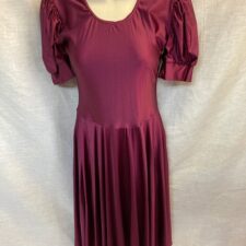Burgundy lyrical dress with puff sleeves