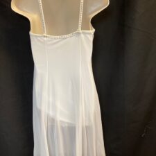 White sheer skirted leotard with silver sequins