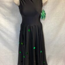 Black lyrical dress with green sequins