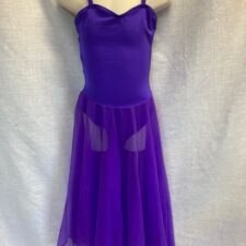 Purple skirted leotard with chiffon skirt