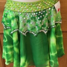 Green tie dye skirt with silver sparkles