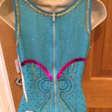 Turquoise silk top with sequins