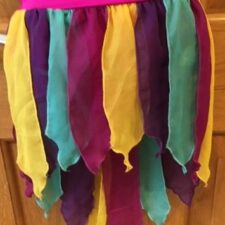 Turquoise, yellow, pink and purple streamer skirt