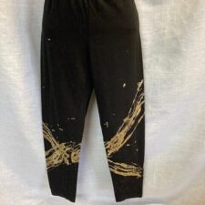 Black trousers with gold metallic splatter paint