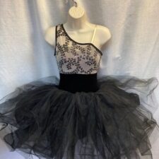 Black and tan sparkle tutu with one shoulder