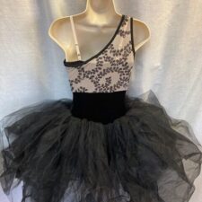 Black and tan sparkle tutu with one shoulder
