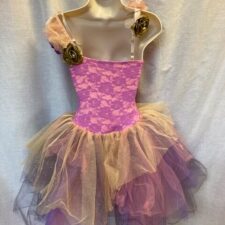 Peach and purple lace tutu with large flower detail