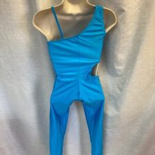 Turquoise lycra catsuit with cut out side