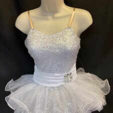 White and silver sequin short tutu