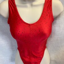 Red leotard with gold sequins