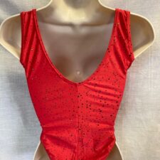Red leotard with gold sequins