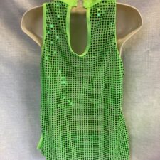 Neon green sequin dress with knickers