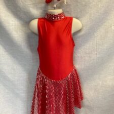 Red and silver skirted leotard