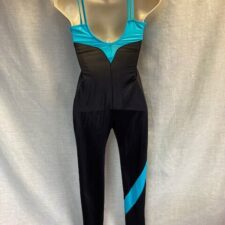 Black and turquoise swirl catsuit