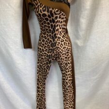 Leopard one sleeve catsuit