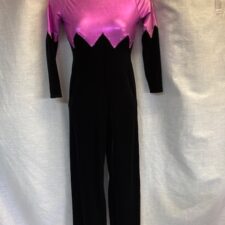 Metallic pink and black velvet all-in-one
